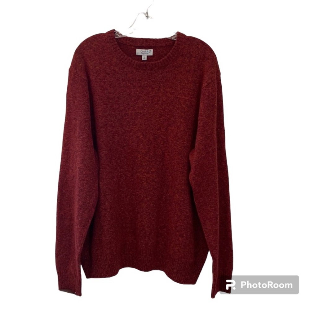 Croft & Barrow Burgundy Mix Colors Long Sleeve Crew Beck The Extra Soft …